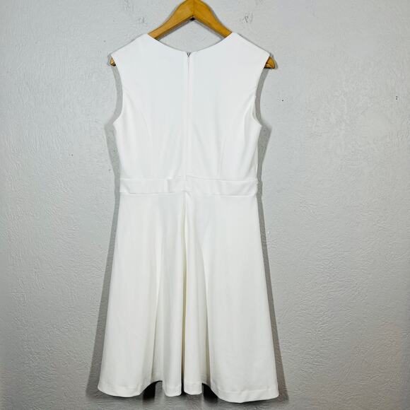 Sandra Darren Sleeveless Fit & Flare Dress Ivory Career Casual DIY - 10 - Picture 4 of 6